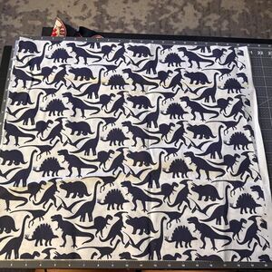 Dinosaur Fat Quarter Fabric 18" x 21" Blue & White Quilting Fabric
